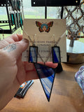 Cobalt Swirl Stained Glass Earring and  Necklace Set