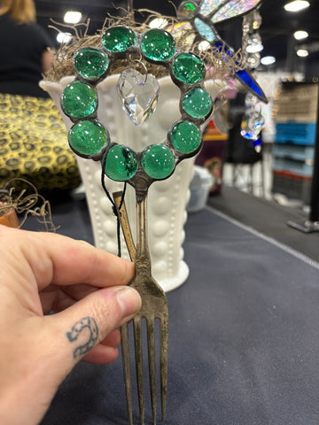 Green Marble Plant Stake