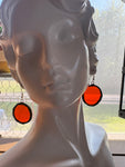 1.25” Orange Circle  Stained Glass Earrings