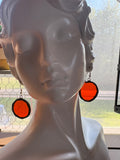 1.25” Orange Circle  Stained Glass Earrings