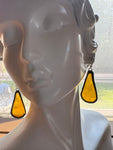 1.5” Dew Drop Upcycled Textured Amber  Earrings