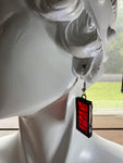 1” Vermilion Ripple Rectangle Stained Glass Earrings