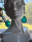 Teal 1.25” Onion Shape Earrings
