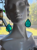 Teal 1.25” Onion Shape Earrings