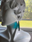 Teal 1.25” Onion Shape Earrings