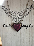 Rose China Heart Necklace