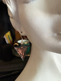 1” Triangle Orange Van Gogh Stained Glass Earrings