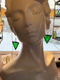 Green Hammered 1” Triangle Earrings